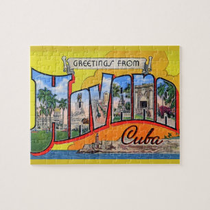 Quebra-cabeça Vintage Cuba Viagem - Saudações De Havana