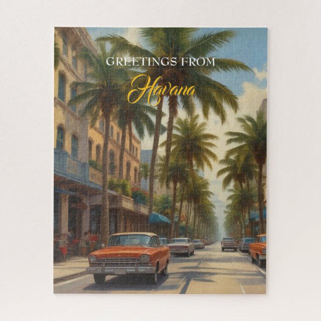 Quebra-cabeça Vintage Cuba Viagem - Saudações De Havana (Vertical)