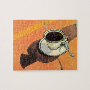Quebra-cabeça Vintage Cup, Saucer, Spoon, Dinheiro Retro