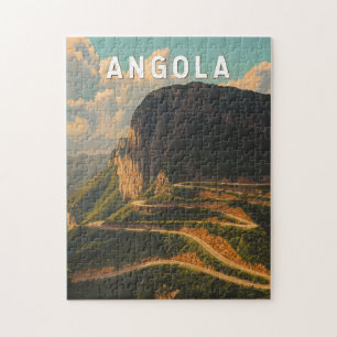 Quebra-cabeça Vintage da Viagem de Ilustração Angola