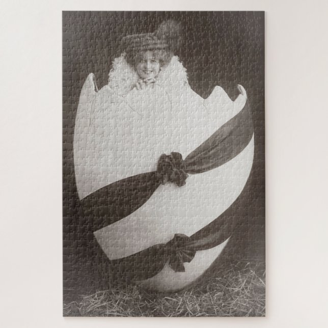 Quebra-cabeça Vintage - Dama de Ovos de Páscoa (Vertical)