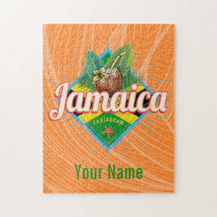 Quebra-cabeça Vintage de férias de bandeira do caribe Jamaica
