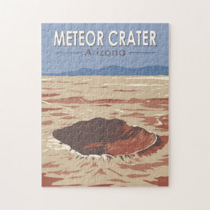 Quebra-cabeça Vintage de Viagem de Arizona de Cratera Meteor