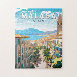 Quebra-cabeça Vintage de Viagem de Espanha da Málaga