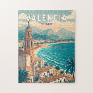Quebra-cabeça Vintage de Viagem de Espanha de ilustração da Val