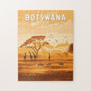 Quebra-cabeça Vintage de Viagem de ilustração do Botswana