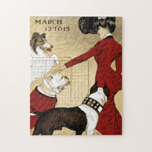 Quebra-cabeça Vintage Dog Show Illustration Art Old Antique
