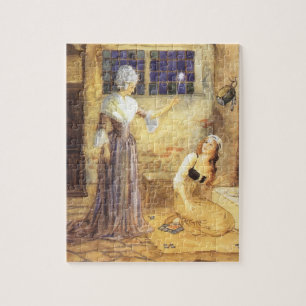 Quebra-cabeça Vintage Fairy Tale Cinderella com Fada Godmama