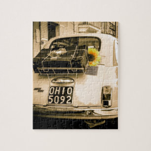 Quebra-cabeça Vintage Fiat 500, Cinquecento na serra de vaivém