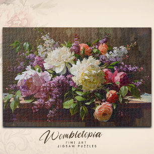 Quebra-cabeça Vintage Fine Art Peony & Lilac Floral Buquê