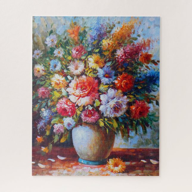 Quebra-cabeça Vintage Floral Buquê Oil Painting (Vertical)
