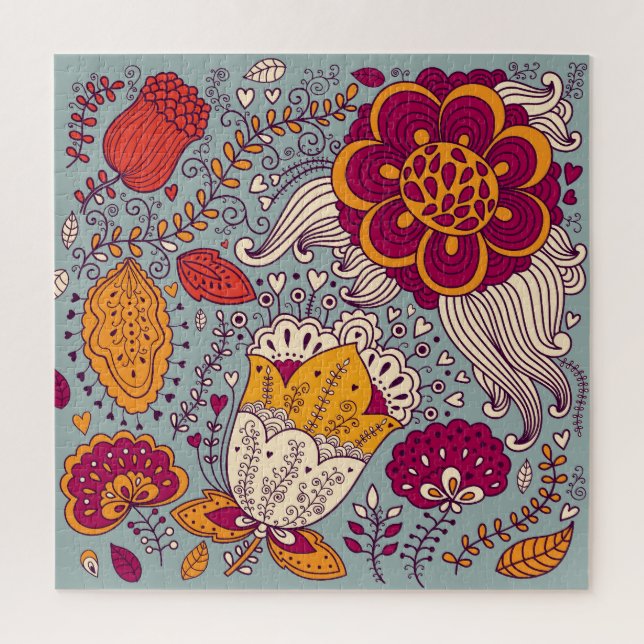 Quebra-cabeça Vintage Floral Elegante (Vertical)