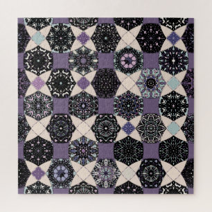 Quebra-cabeça Vintage Floral Mandala: Colorida sem Seiva