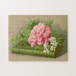 Quebra-cabeça Vintage Floral Peony Book Elegante
