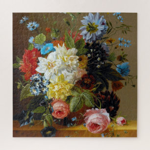 Quebra-cabeça Vintage Flowers Colorido Vase Art Painting