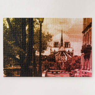 Quebra-cabeça Vintage France Paris notre dame santo louis Island