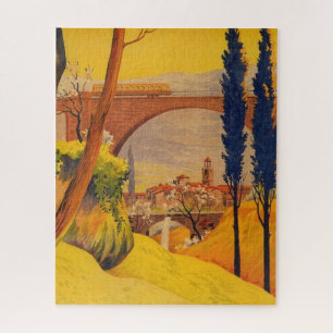 Quebra-cabeça Vintage French Railroad Viagem Illustration Art