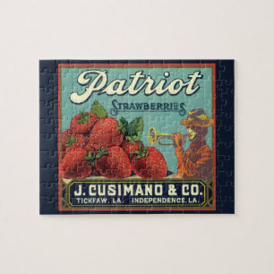 Quebra-cabeça Vintage Fruta Crate Label Art Patriot Strawberry