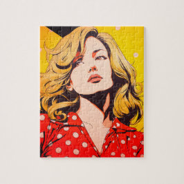 Quebra-cabeça Vintage girl personalizou a única banda desenhada