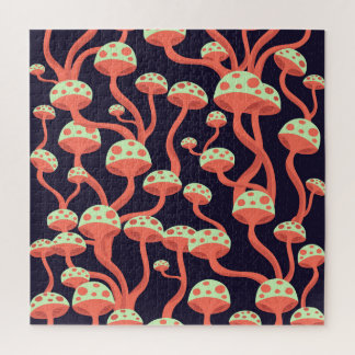 Quebra-cabeça Vintage Graphics Mushroom Sem Fios Padrão
