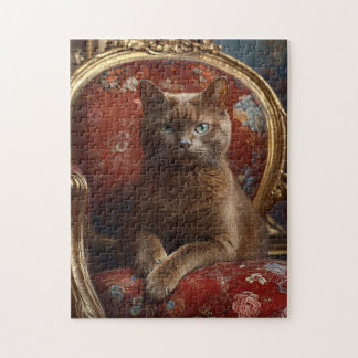 Quebra-cabeça Vintage Havana Cat Retrato Regal Pintura