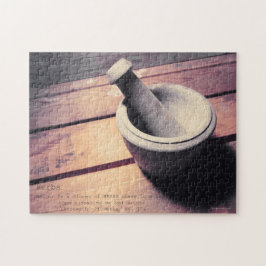 Quebra-cabeça Vintage Herb Stone Pestle & Mortar Retro Inscrito