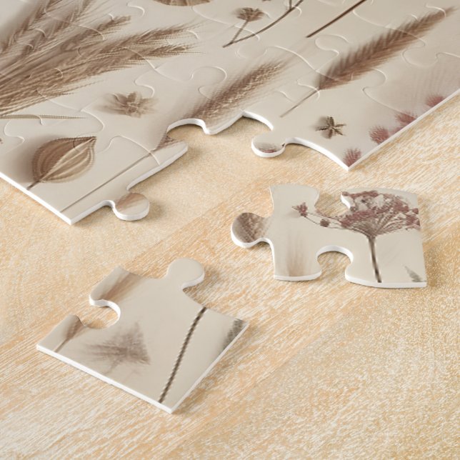 Quebra-cabeça Vintage Herbarium Pressed Flower Botanical Puzzle (Lateral)