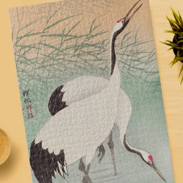 Quebra-cabeça Vintage Japonês Art Two Cranes 1000 pedaços duro