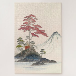 Quebra-cabeça Vintage Japonês Landscape Art Impressão