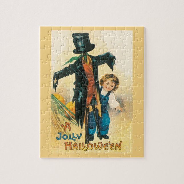 Quebra-cabeça Vintage Jolly Halloween Espantalho Ellen Clapsaddl (Vertical)