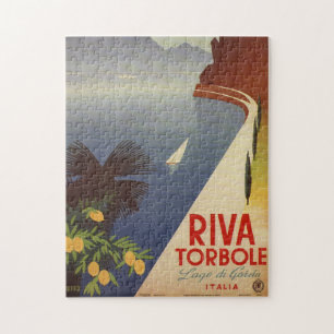 Quebra-cabeça Vintage Lake Garda Riva Torbole Itália Turismo Ar