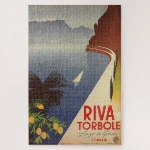 Quebra-cabeça Vintage Lake Garda Riva Torbole Itália Turismo Ar