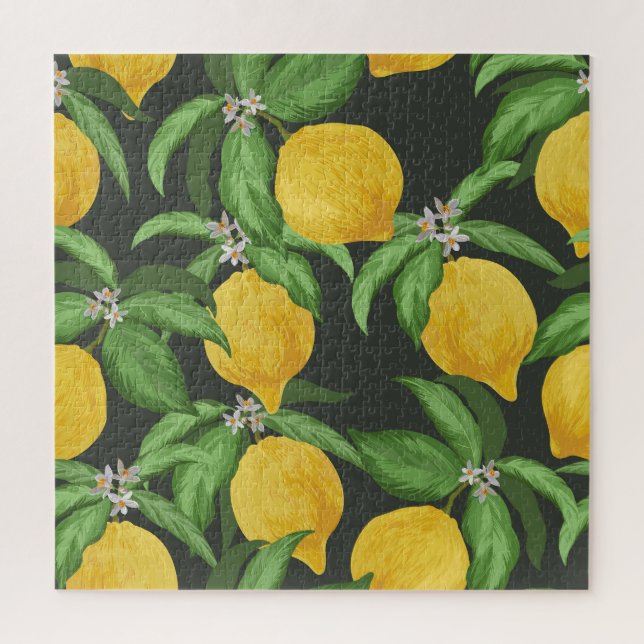Quebra-cabeça Vintage Lemon Tropical Patterna (Vertical)
