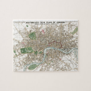 Quebra-cabeça Vintage London City Plan Old Antique