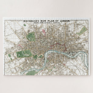 Quebra-cabeça Vintage London City Plan Old Antique Drake