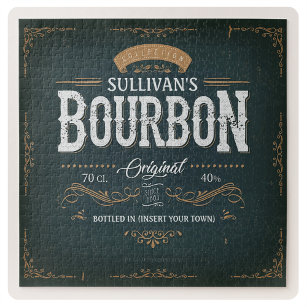 Quebra-cabeça Vintage Look ADD NAME American Bourbon Whiskey Bar