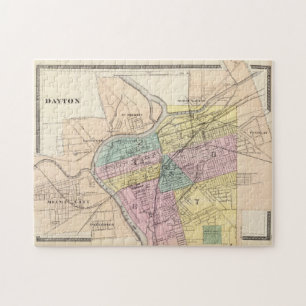 Quebra-cabeça Vintage Map of Dayton Ohio (1872)