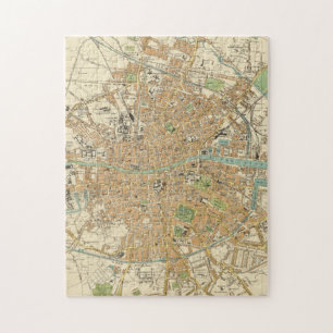 Quebra-cabeça Vintage Map of Dublin Ireland (1914)