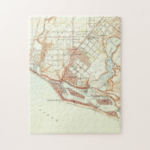 Quebra-cabeça Vintage Map of Newport Beach California (1951)