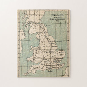 Quebra-cabeça Vintage - Mapa antigo da Inglaterra - Mapas do Rei