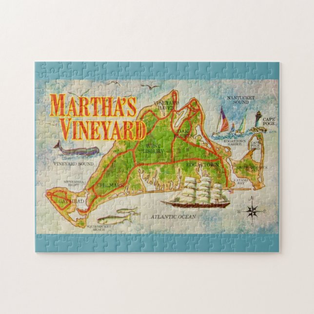 Quebra-cabeça Vintage Martha's Vineyard 11x14 (Horizontal)