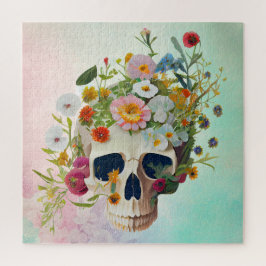 Quebra-cabeça Vintage medicina anatomia crânio florista médico