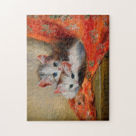 Quebra-cabeça Vintage Meta Plückebaum - Pintura de óleo de gato 