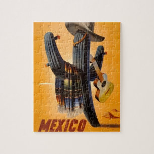 Quebra-cabeça Vintage México - Anúncio de Viagem Turismo Mexic