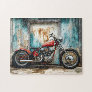Quebra-cabeça Vintage Motorcycle Watercolor
