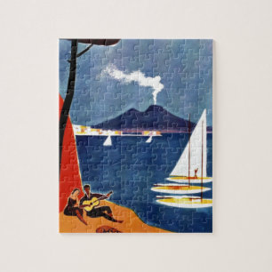 Quebra-cabeça Vintage Napoli Viagem Amor Romance