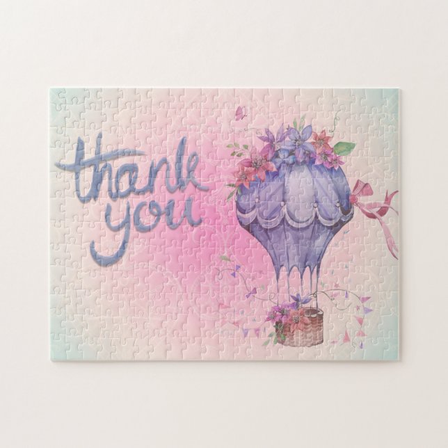 Quebra-cabeça Vintage Obrigado Balão de Ar Quente (Horizontal)