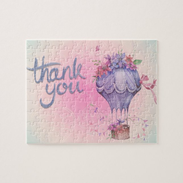 Quebra-cabeça Vintage Obrigado Balão de Ar Quente (Horizontal)