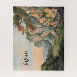 Quebra-cabeça Vintage Painting of Japan Countryside Landscape