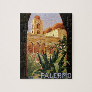 Quebra-cabeça Vintage Palermo Itália Viagem Turismo Anúncio